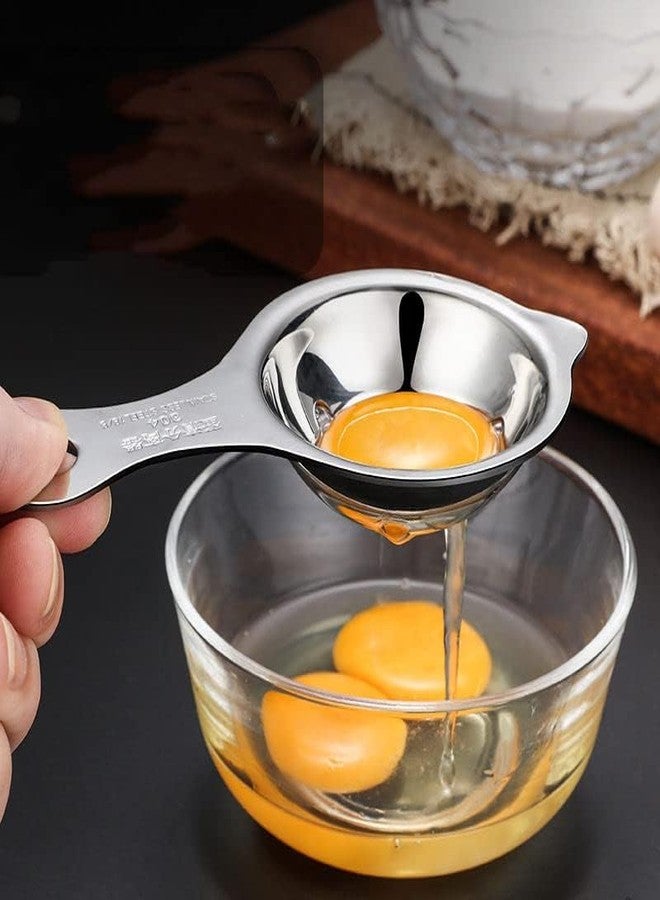 RADHEHUL 1Pcs 304 Stainless Steel Egg Yolk Separator, Egg Divider Dishwasher Safe, Professional Tool for Baking Cake, Egg Custards, Mayonnaise and More (1 PCS, Silver) - Image 3